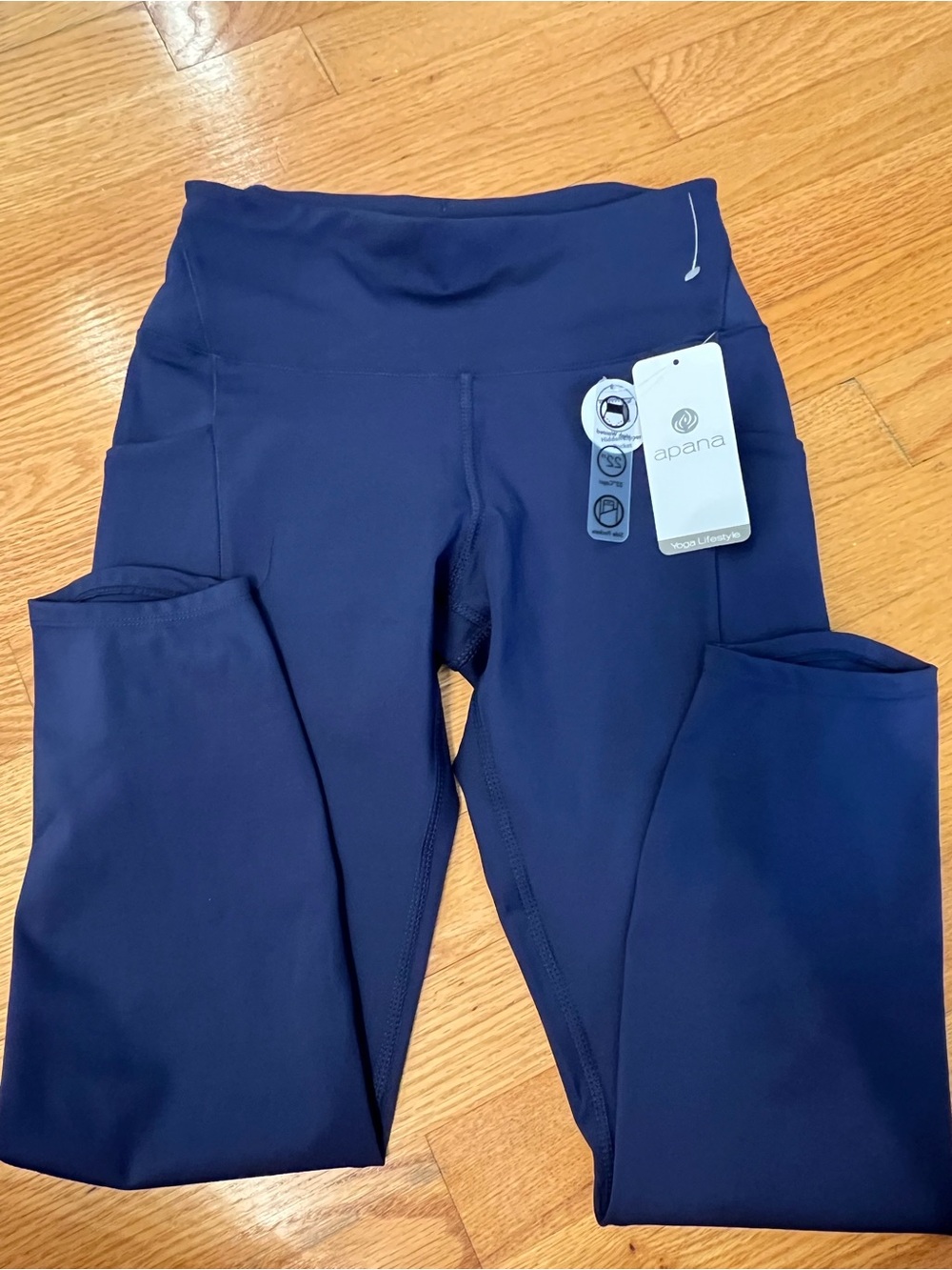 Apana Navy capri Leggings with High-Waist Band